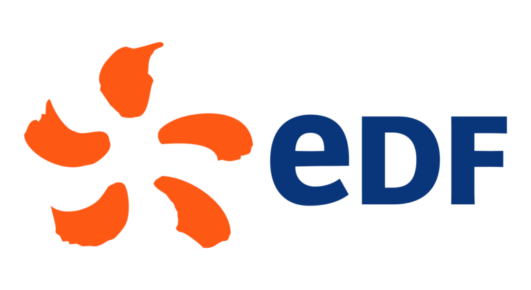 logo edf un soleil en peinture orange